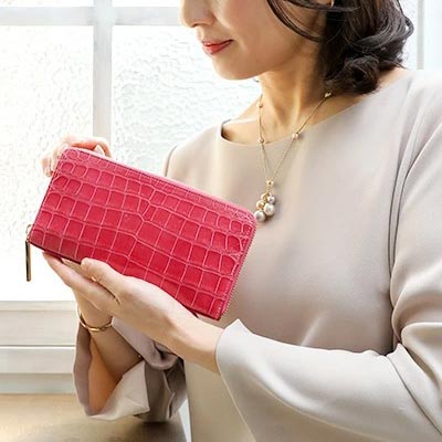 皇室御用達 傳濱野はのばっぐ ルーチェクロコ ピンクダイヤモンド