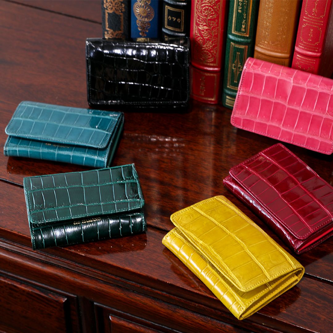 傳濱野】皇室御用達 濱野家“宝石”のように煌くリアルクロコの名刺