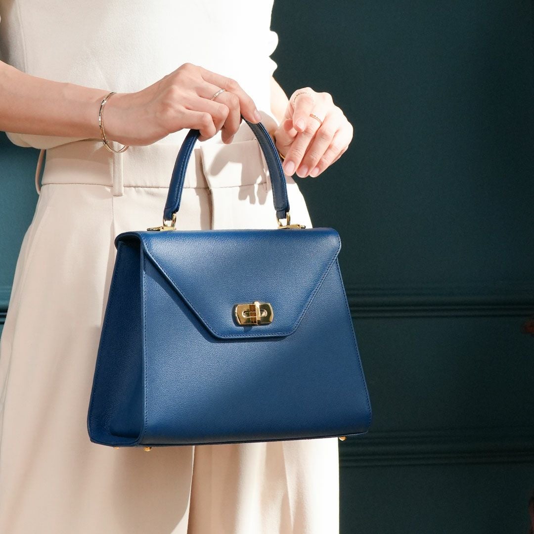 傳濱野】マットな上質レザーのレディワンハンドルAdel Mine （エーデル