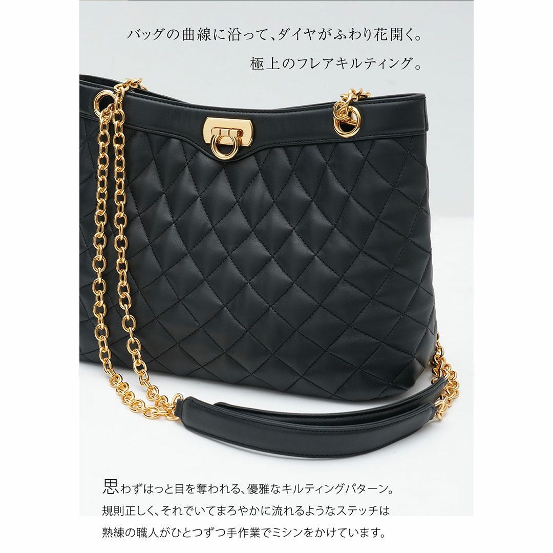 ダイヤがふわりと花開く。ふっくら上質ラムのフレアキルティングショルダーEliza（エリザ）