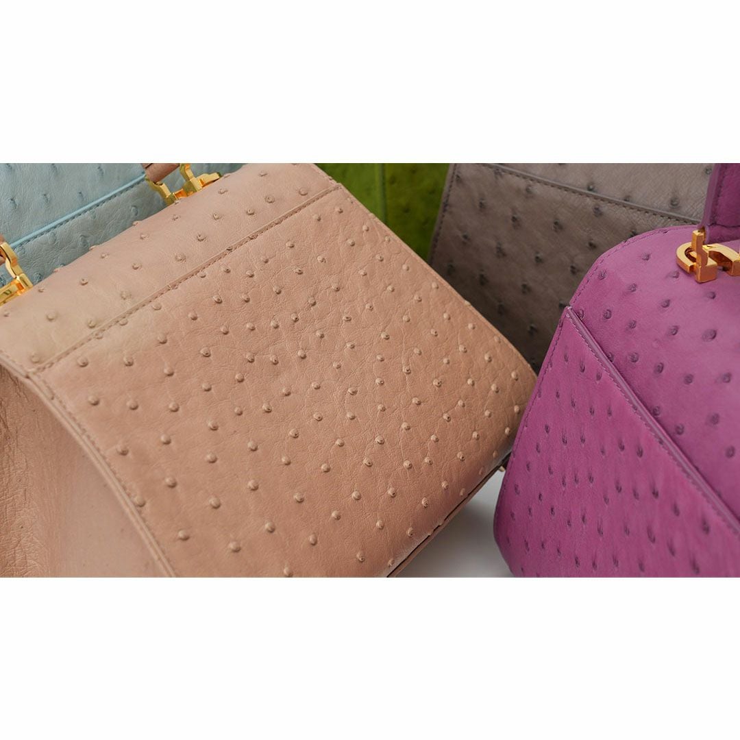 【傳濱野】《Luxury Line》ジュエリーライクなオーストリッチに、王室愛用モデル金具を添えたワンハンドルバッグAlicia Struzzo（アリシアストラッツォ）