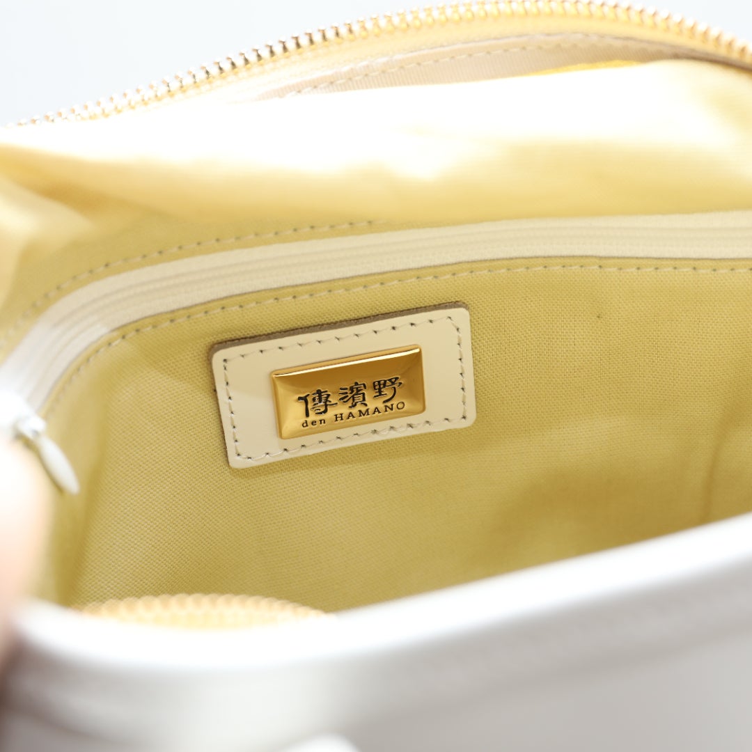 傳濱野】ひらくたび、夏がくる。ホワイトレザーバスケットCitron